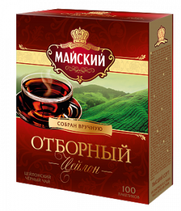Чай черный в пакетиках МАЙСКИЙ 100*2г Отборный