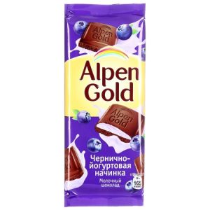 Шоколад ALPEN GOLD 85/90г с чернично-йогуртовой начинкой