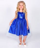 82515-ДН18 Платье синее для девочки с пушистой юбкой