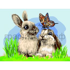 Набор для творч.Три Совы картина по номерам 30х40 акр.краски "Милые кролики" КК_44036