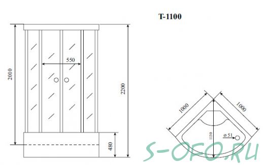 Душевая кабина Timo Standart T-1100