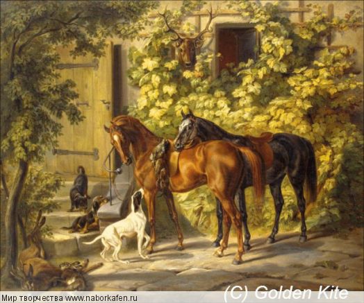 Набор для вышивания "1505 Horses at the Porch"