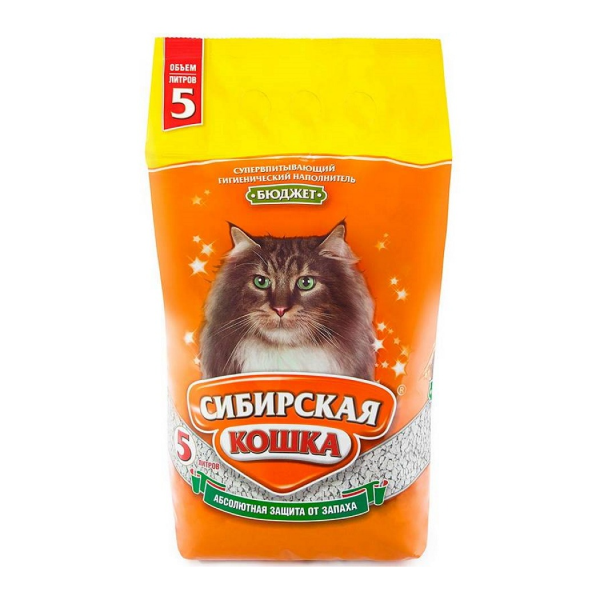 Впитывающий наполнитель Сибирская кошка Бюджет