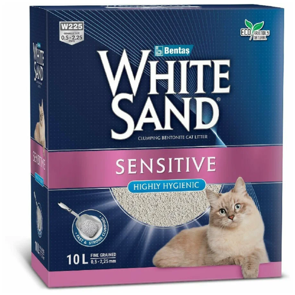 Комкующийся наполнитель White Sand Sensitive без запаха для чувствительных кошек