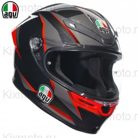 Шлем AGV K6 S Slashcut, Чёрно-серо-красный