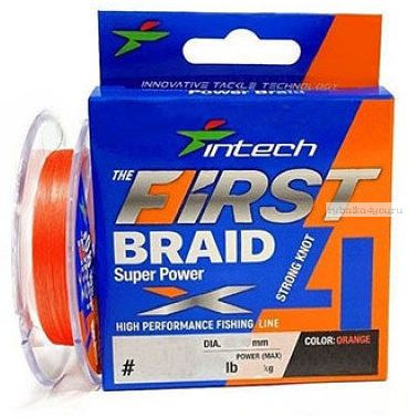 Плетеный шнур Intech First Braid X4 150м оранжевый