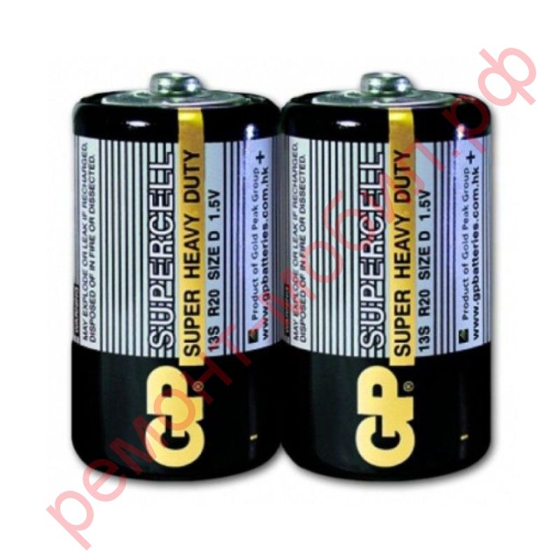 Батарейка солевая GP R20/2SH Supercell (цена за спайку 2 шт)