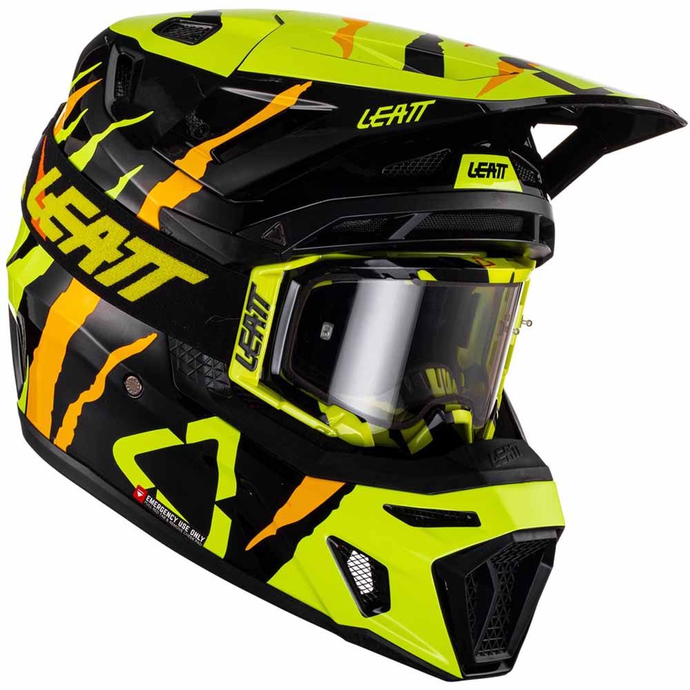Leatt Kit Moto 8.5 Composite Citrus Tiger шлем + очки Leatt Velocity 5.5