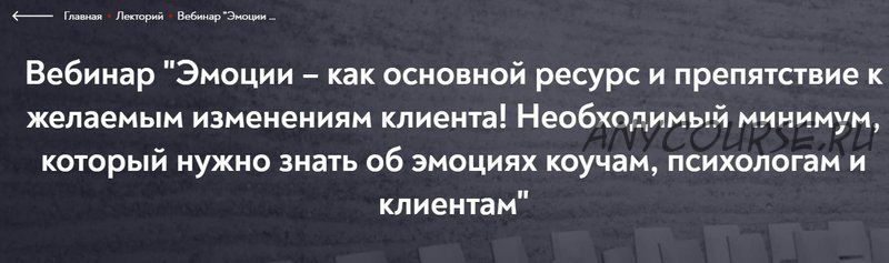 [МИП] Негативные эмоции – как ресурс и как препятствия к желаемым изменениям (Андрей Шаповалов)