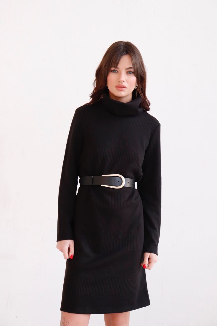 5509 Платье-свитер из плотного трикотажа чёрное