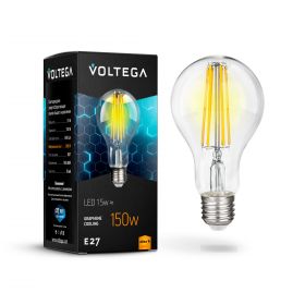 Лампа Филаментная Voltega General E27 15W 2800K 7104 Прозрачная, Стекло / Вольтега