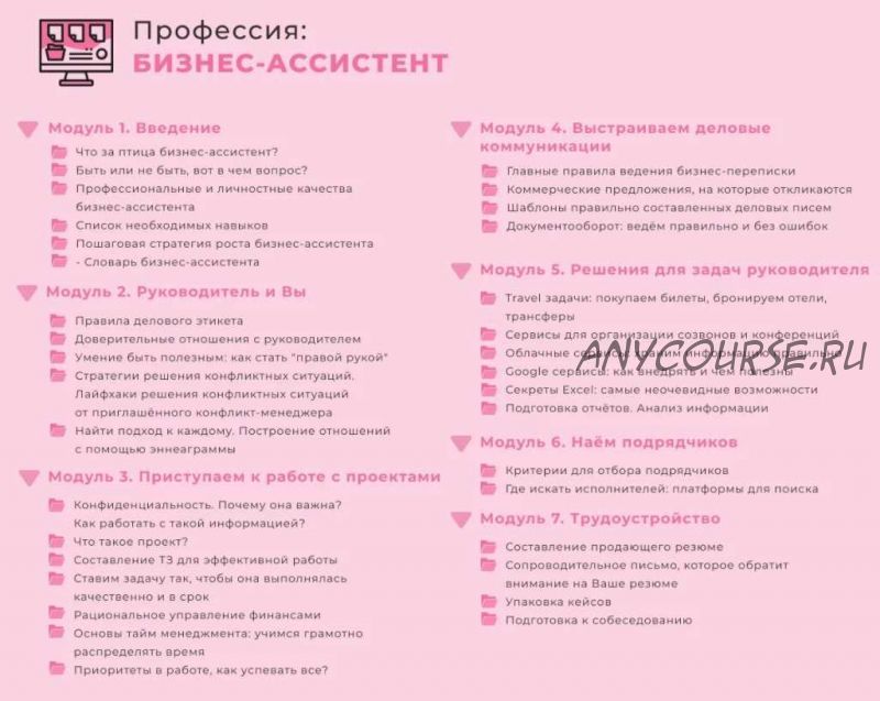 [GenZ education] Академия @insta-профессий. Бизнес ассистент (Аня Рейра)