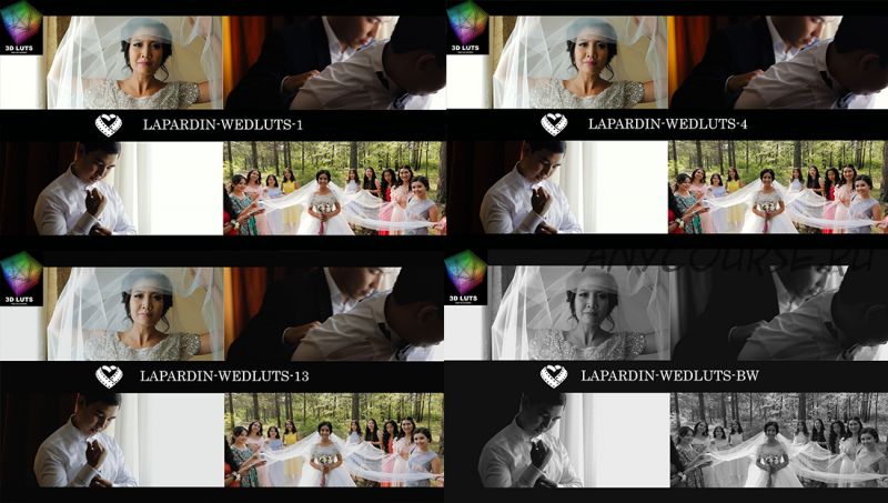 [Lapardin] Свадебные Луты для Видео: Like Wed Luts, Romantic Wed 23 Luts, 3dl, Cube