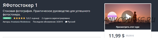 [Udemy] ЯФотостокер 1 (Анастасия Модестова)