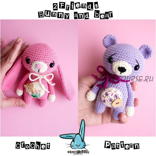 Друзья: Зайка и Мишка / Two friends: Bunny and Bear (Blue Rabbit Toys)