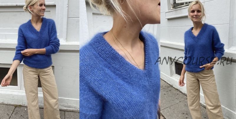 [PetiteKnit] Пуловер «Stockholm Sweater V-neck» (Mette Wendelboe Okkels)