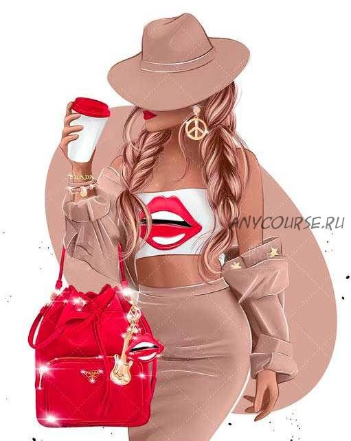 Red gold beige fashion clipart / Красный, золотой, бежевый модный клипарт (froufroucraft)