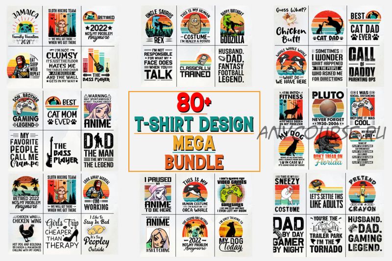 [Creativefabrica] T-Shirt Design Mega Bundle (T-Shirt Tees)