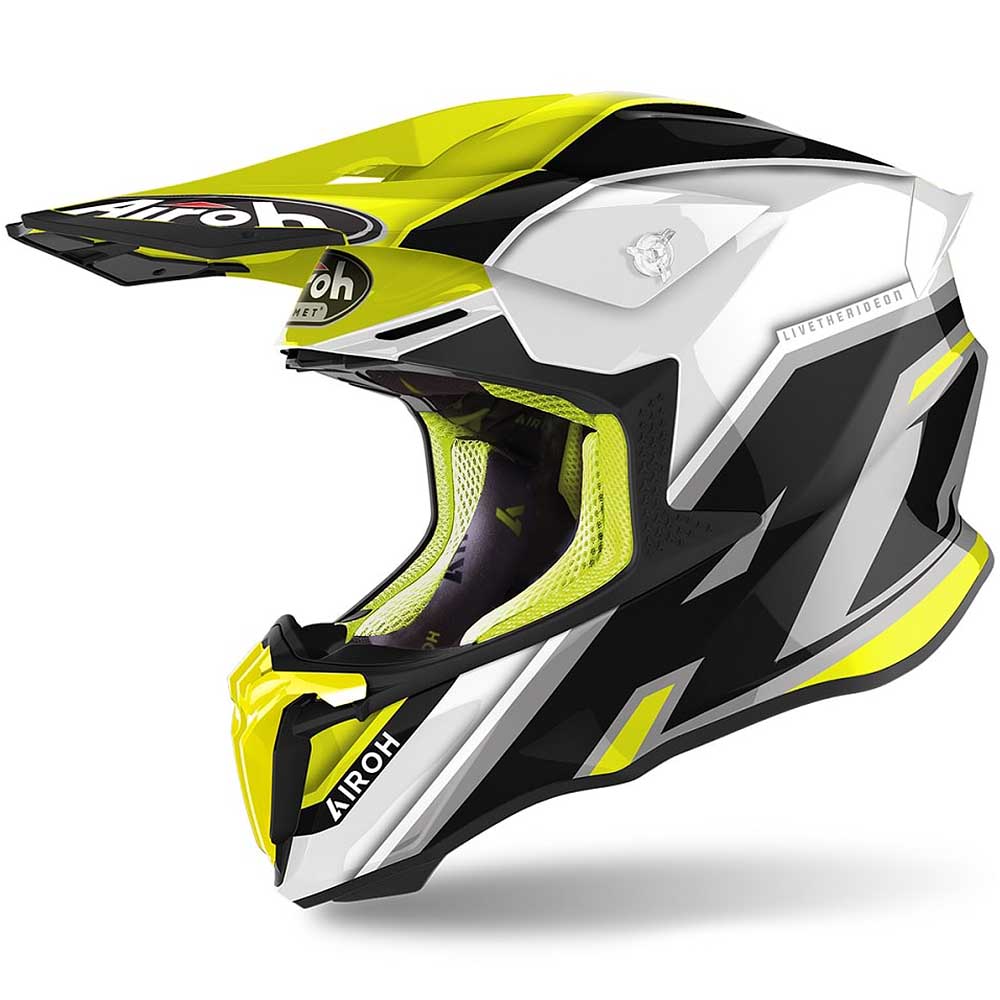 Airoh Twist 2.0 Shaken Yellow Gloss шлем внедорожный