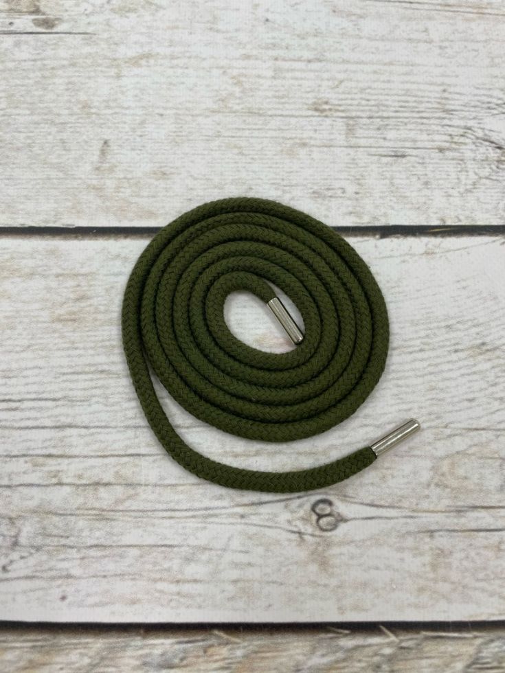 круглый хлопковый плетенный шнур хаки