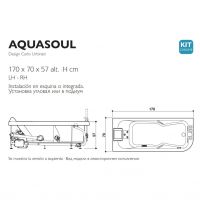 Гидромассажная ванна Jacuzzi Aquasoul встраиваемая/угловая 170x70 схема 2