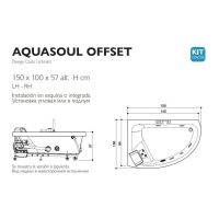 Гидромассажная асимметричная ванна Jacuzzi Aquasoul Offset 150х100 схема 2