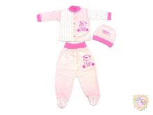 Костюм для новорожденных: шапка, кофта ползунки dA3-KS213-SUk (супрем розовый) "Мамин Малыш" код 01469