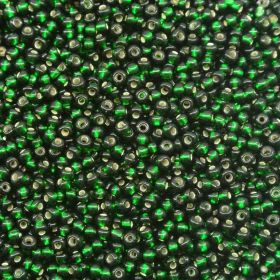 Бисер чешский 57150 темно-зеленый прозрачный серебряная линия внутри Preciosa 2 сорт