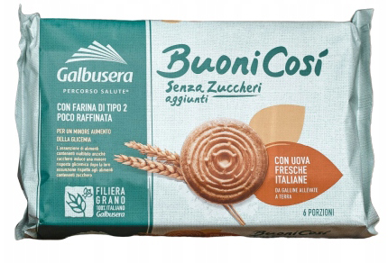 Печенье песочное без сахара Galbusera 330 г, BuoniCosì Classico 330 g