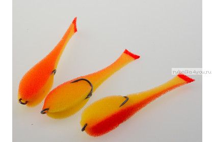 Поролоновые рыбки Leader оснащенные двойником 80 мм / 5 шт. в уп / цвет: 25 UV
