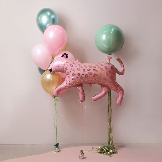 Сет Розовый леопард из шаров с гелием