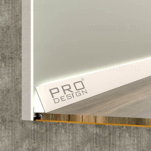 Алюминиевый плинтус Pro Design Corner 570 белый муар