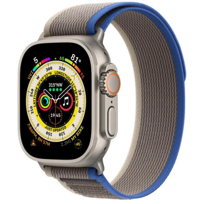 Apple Watch Ultra GPS + Cellular 49mm,ремешок Синий/Серый, IP6X)