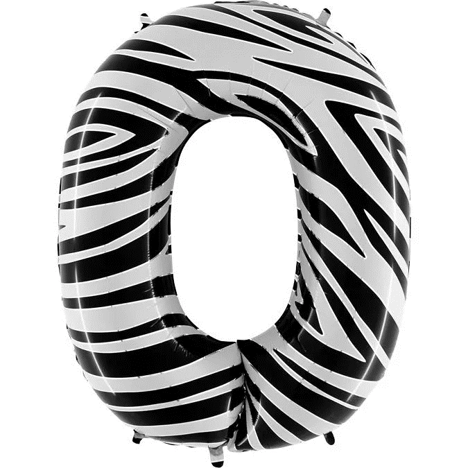 Цифра зебра шар фольгированный с гелием