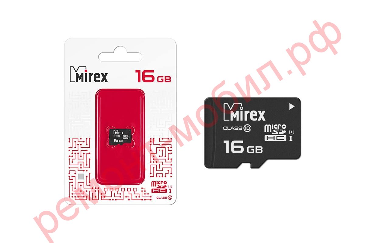 Карта памяти MicroSDHC Mirex 16 GB ( 10 class ) без адаптера