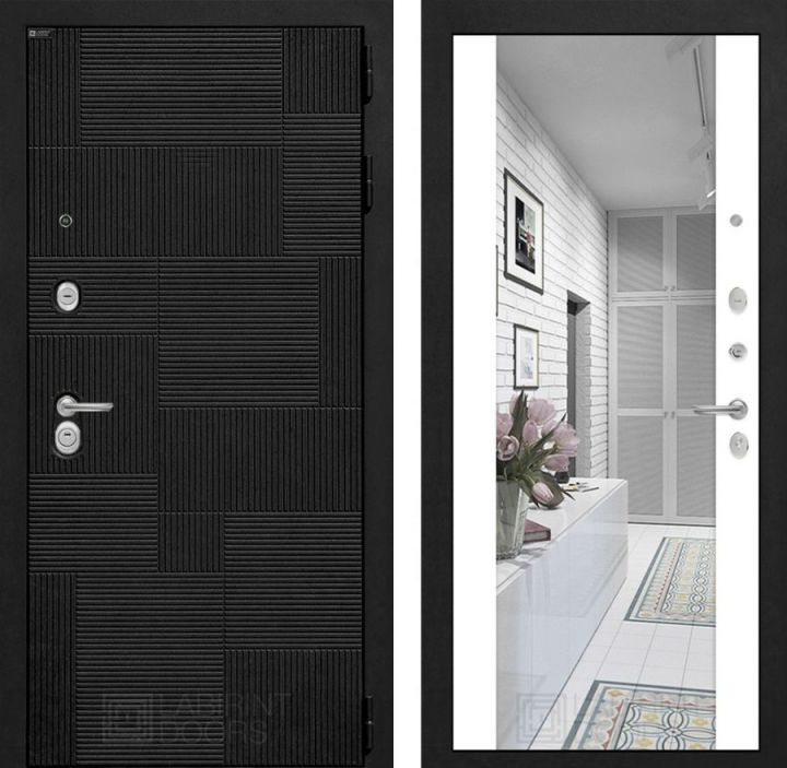 Дверь Входная Лабиринт PAZL с Зеркалом Максимум Белый софт