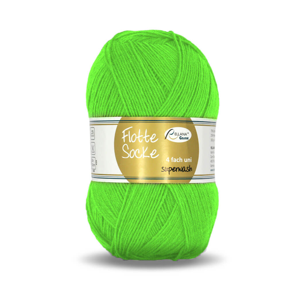 Rellana Flotte Socke Uni 100 4-fach 995 ярко-зеленый неон