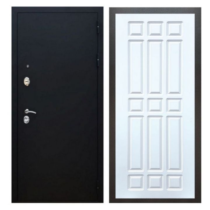 Дверь входная металлическая Лекс X5 Черный муар ФЛ-33 Белый Софт
