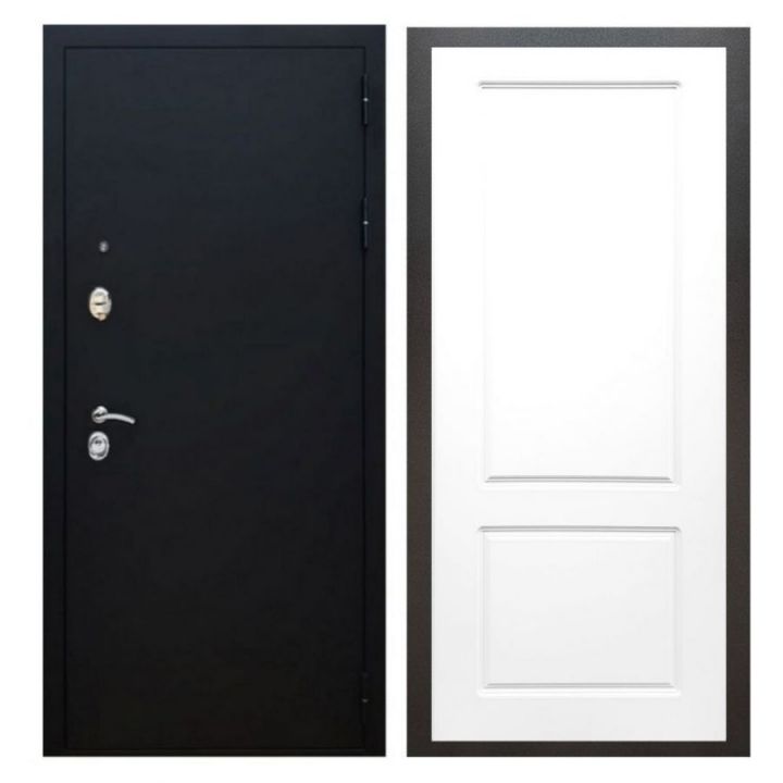Дверь входная металлическая Армада X5 Черный муар ФЛ-117 Белый Софт