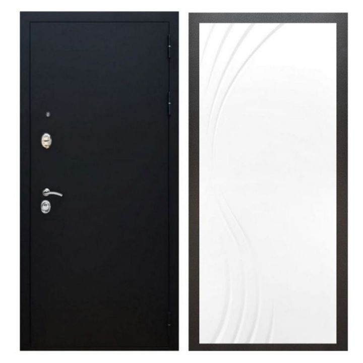 Дверь входная металлическая Армада X5 Черный муар ФЛ-255 Белый Софт