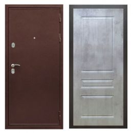 Дверь входная металлическая Армада Х5 Антик Медь ФЛ-243 Бетон Светлый