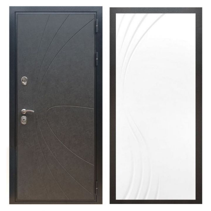 Дверь входная металлическая Армада X248 Штукатурка Графит ФЛ-255 Белый Софт
