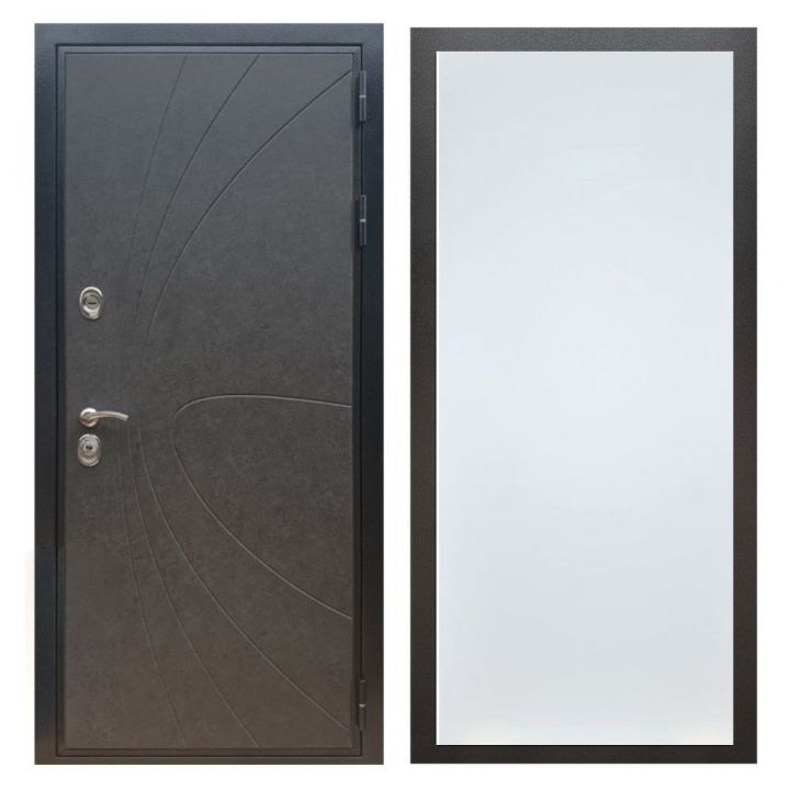 Дверь входная металлическая Армада X248 Штукатурка Графит ФЛ-Гладкая Белый Софт