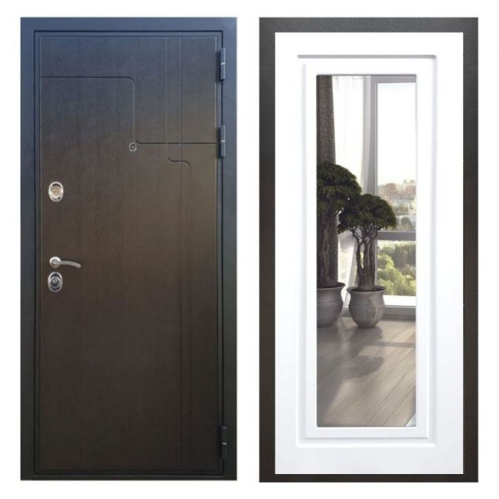 Дверь входная Армада Х246 Венге Зеркало Мини ФЛЗ-120 Белый Софт