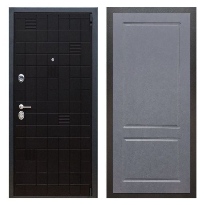 Дверь входная металлическая Армада Х12 Тетрис Ясень Черный ФЛ-117 Штукатурка Графит