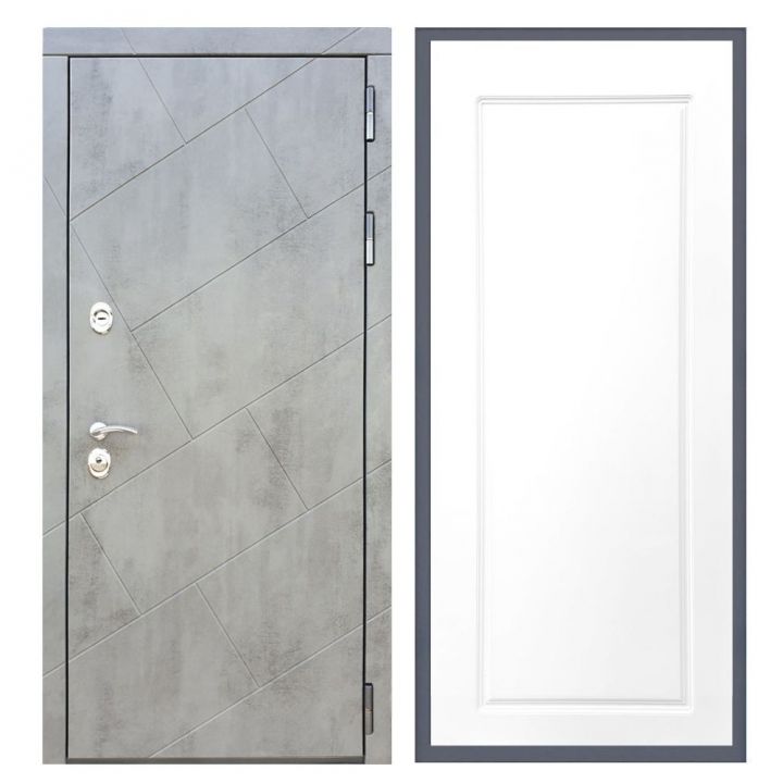 Дверь входная металлическая Лекс Х22 Бетон Темный ФЛ-119 Белый Софт