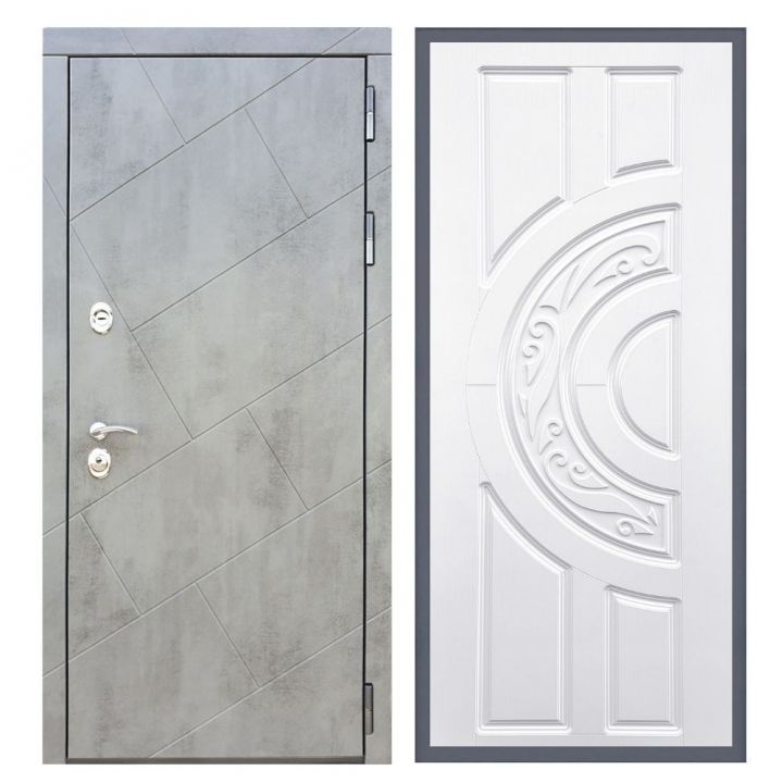 Дверь входная металлическая Лекс Х22 Бетон Темный ФЛ-232 Белый Софт