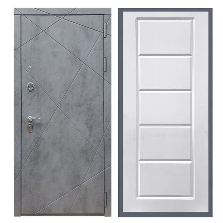 Дверь входная металлическая Армада Х13 Бетон Темный ФЛ-39 Белый Софт