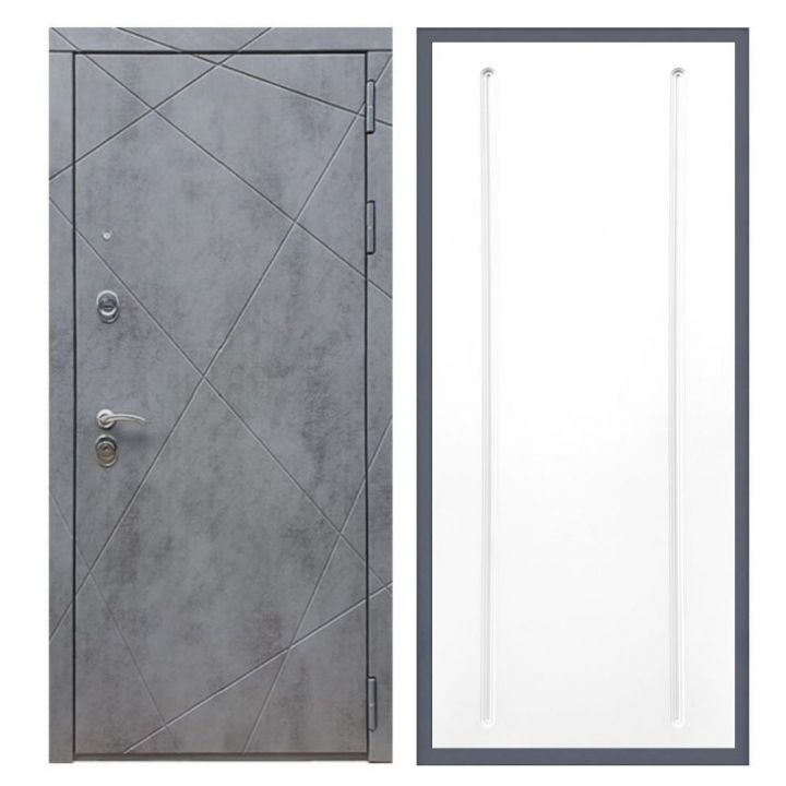 Дверь входная металлическая Армада Х13 Бетон Темный ФЛ-68 Белый Софт