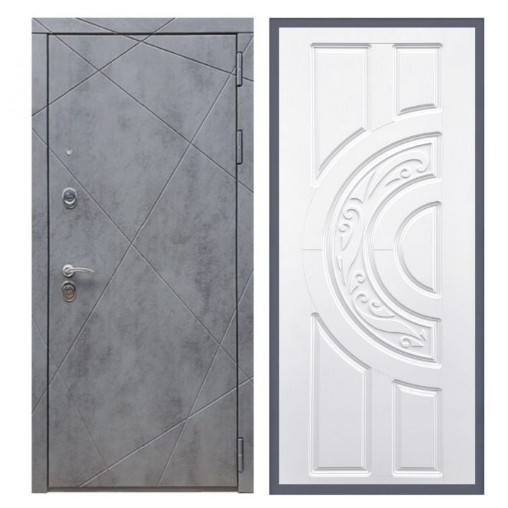 Дверь входная металлическая Армада Х13 Бетон Темный ФЛ-232 Белый Софт